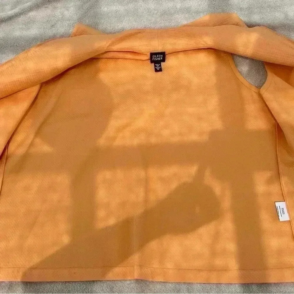 🧡”Eileen Fisher” Orange Sherbet Vest w/ Waffle Pattern & Pockets Size XL🧡 - Picture 8 of 11